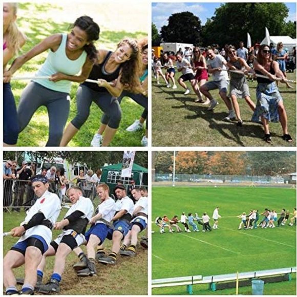 New Tug of War Rope with Flag for Kids Teens Adults Soft Durable Rope Party Game - Picture 3 of 4